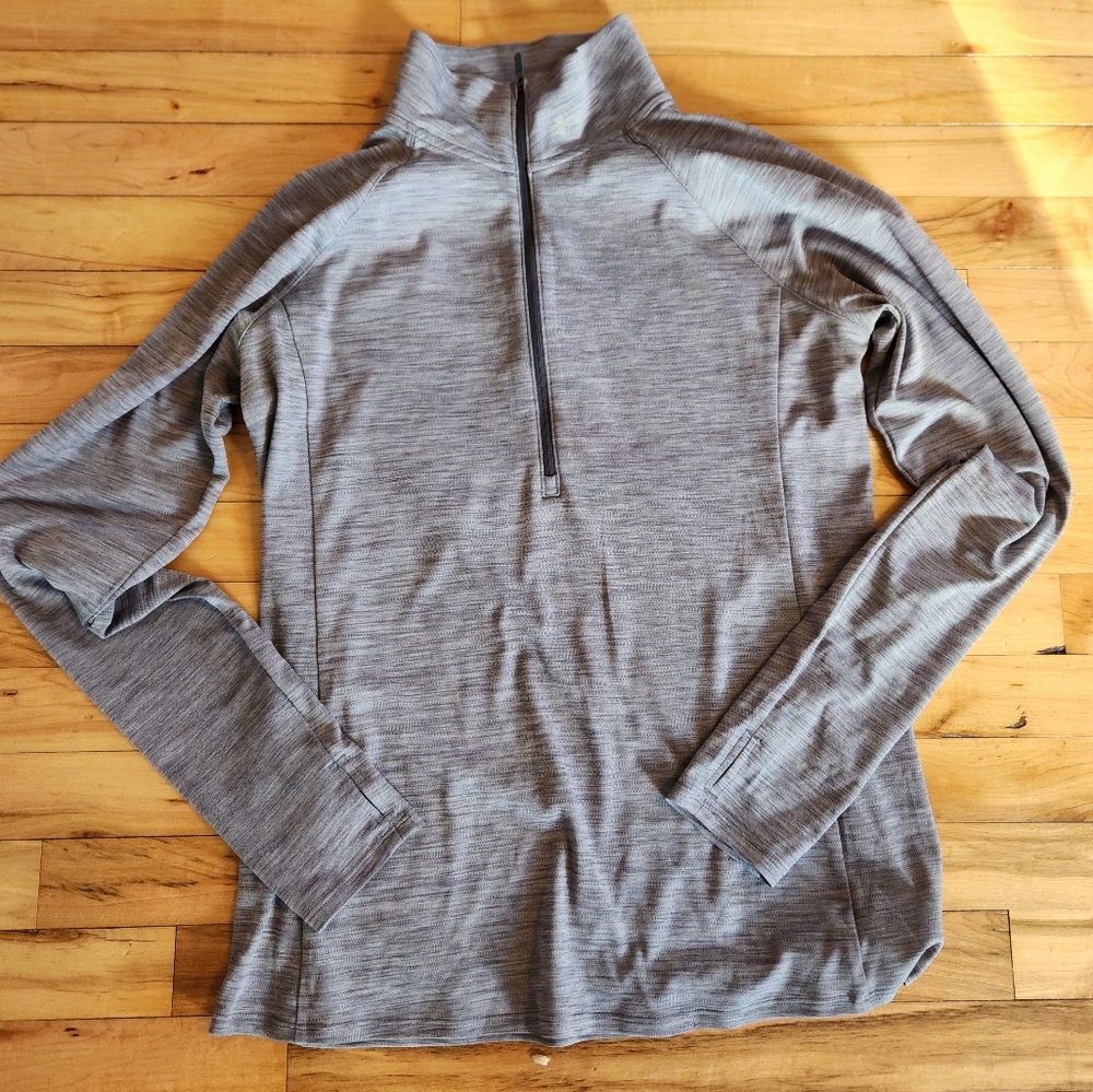 Under Armour Heatgear 3/4 Zip Heather Gray Large